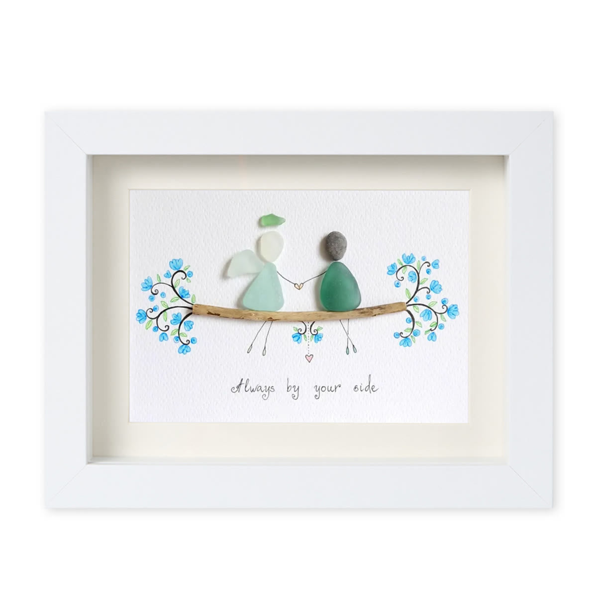 Always By Your Side Sea Glass Framed Art - White - 6" X 8" - image 14