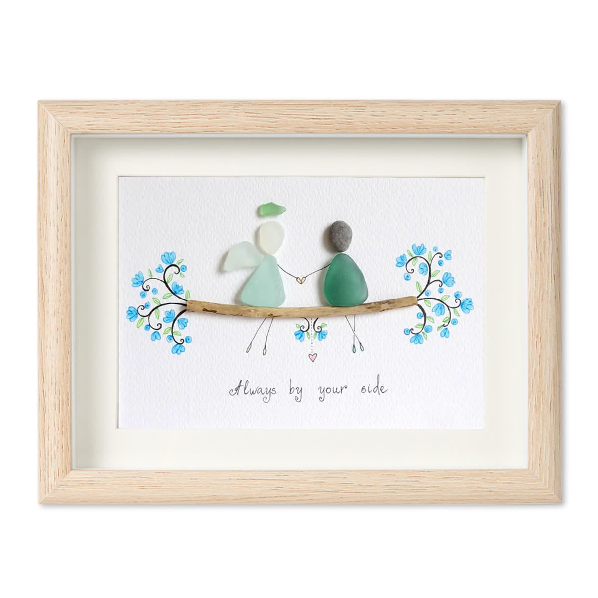 Always By Your Side Sea Glass Framed Art - Oak - 6" X 8" - image 11