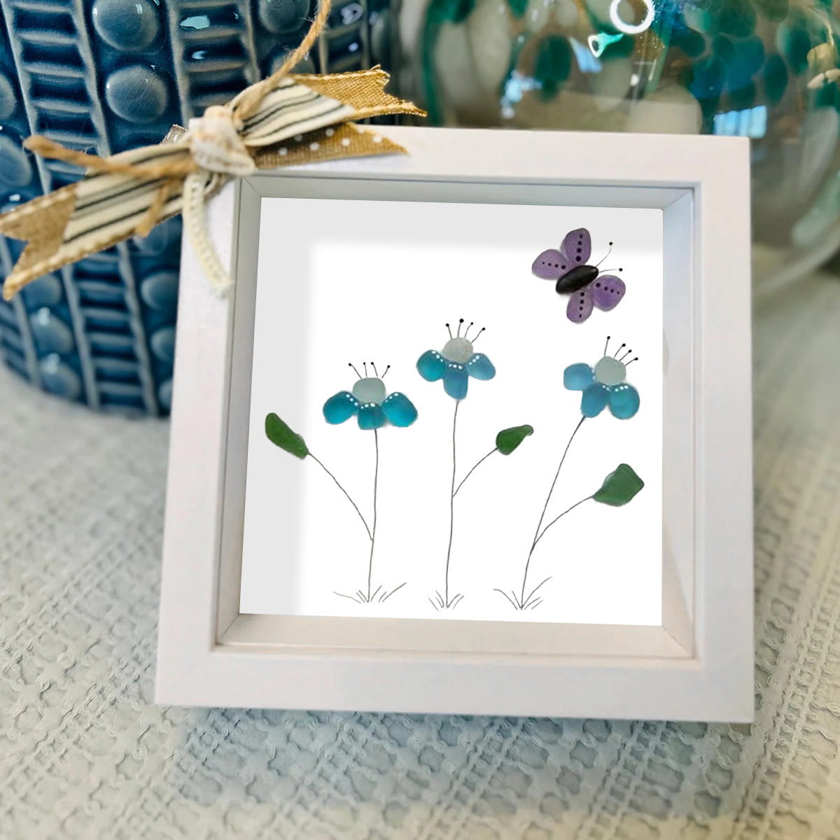 Butterfly Bliss Sea Glass Framed Art - image 2