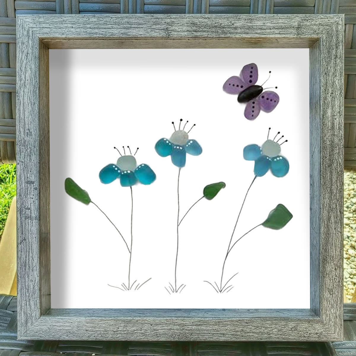 Butterfly Bliss Sea Glass Framed Art - image 0
