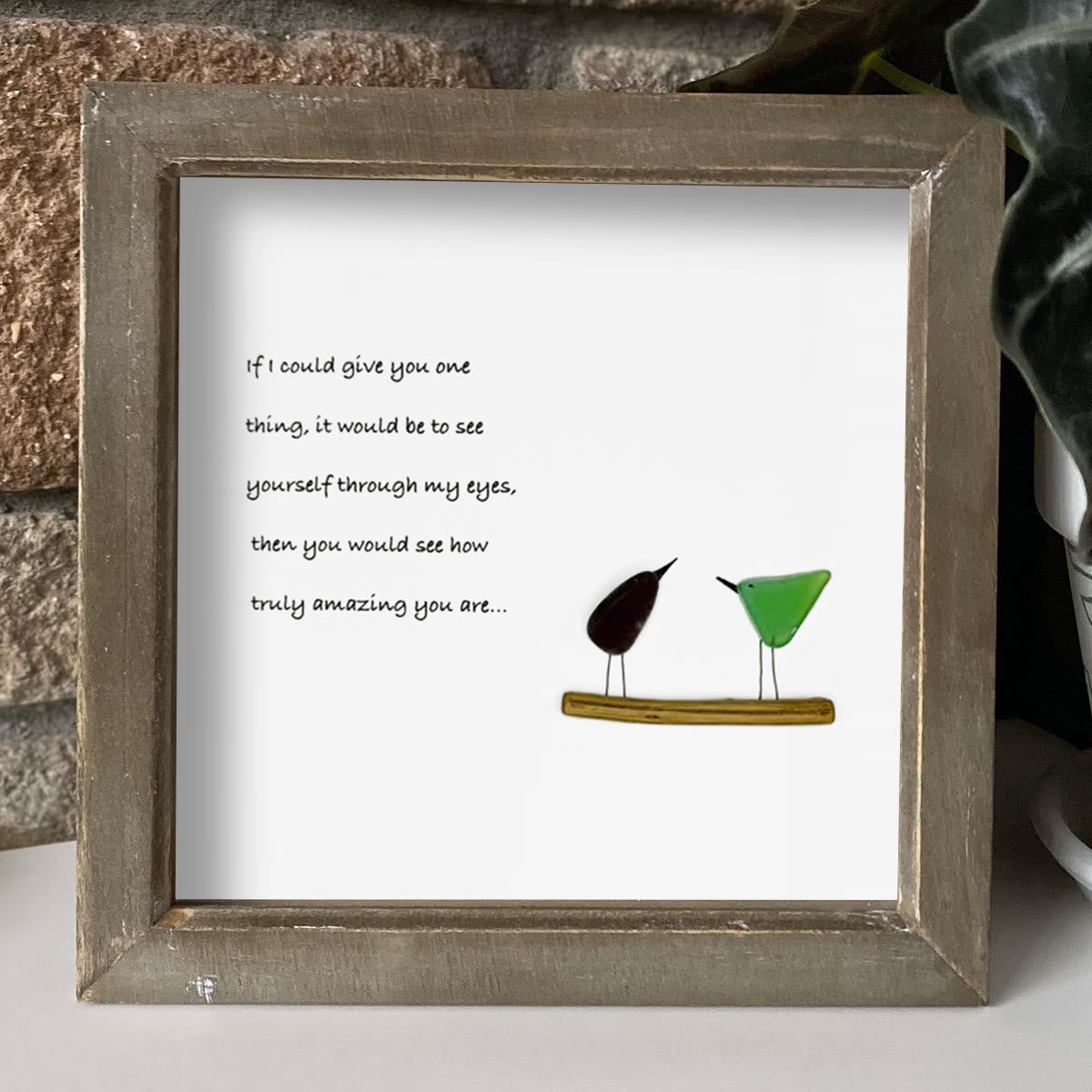 Inspirational Quote Sea Glass Framed Art - image 5