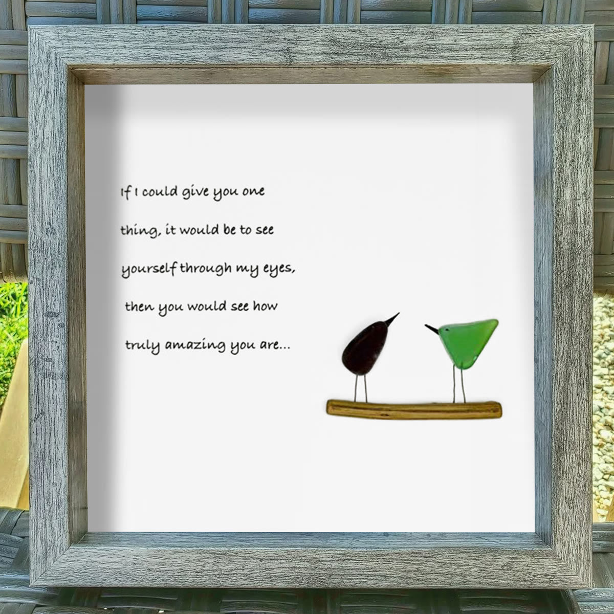 Inspirational Quote Sea Glass Framed Art - image 0