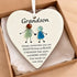 Family Heart-Shaped Sea Glass Hanging Ornament For Grandson - image 1