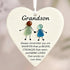 Family Heart-Shaped Sea Glass Hanging Ornament For Grandson - image 4