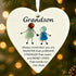Family Heart-Shaped Sea Glass Hanging Ornament For Grandson - image 3