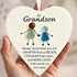 Family Heart-Shaped Sea Glass Hanging Ornament For Grandson - Buy 5 Get 2 Free(7 Pcs) - 2.91" × 2.76" × 0.12" - image 0