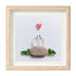 Sweetheart Birds Romantic Couple Sea Glass Framed Art - Oak - 8" X 8" - image 9