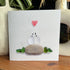 Sweetheart Birds Romantic Couple Sea Glass Framed Art - Seaglass Card - 8" X 8" - image 1