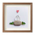 Sweetheart Birds Romantic Couple Sea Glass Framed Art - Walnut Brown - 8" X 8" - image 10