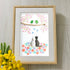 Romantic Blossom & Cats Couple Sea Glass Framed Art - image 3