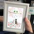 Romantic Blossom & Cats Couple Sea Glass Framed Art - image 4