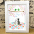 Romantic Blossom & Cats Couple Sea Glass Framed Art - image 0