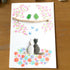 Romantic Blossom & Cats Couple Sea Glass Framed Art - Seaglass Card - 8" X 6" - image 1