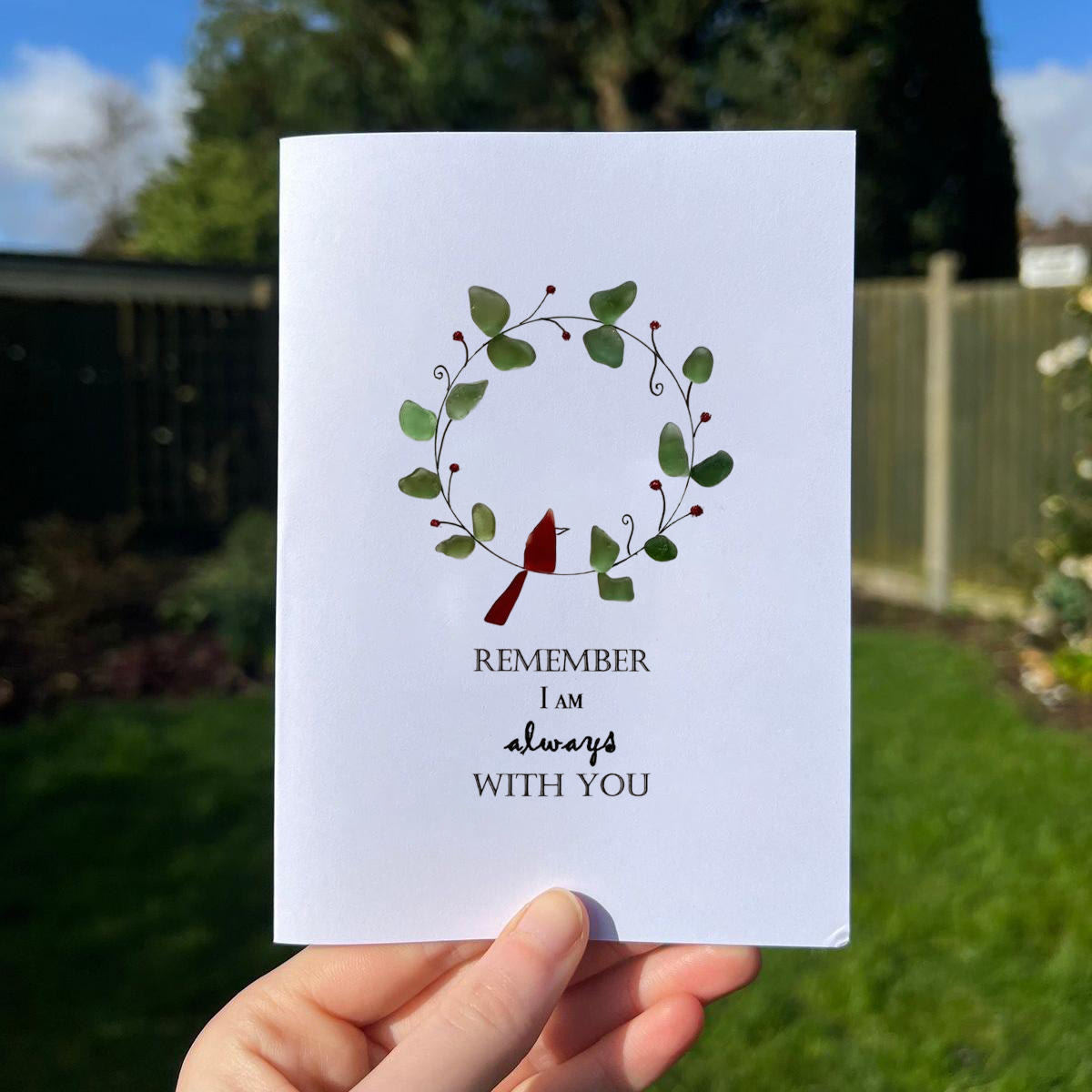 Remember I Am Always With You Bird Sea Glass Framed Art - Seaglass Card - 8" X 6" - image 1