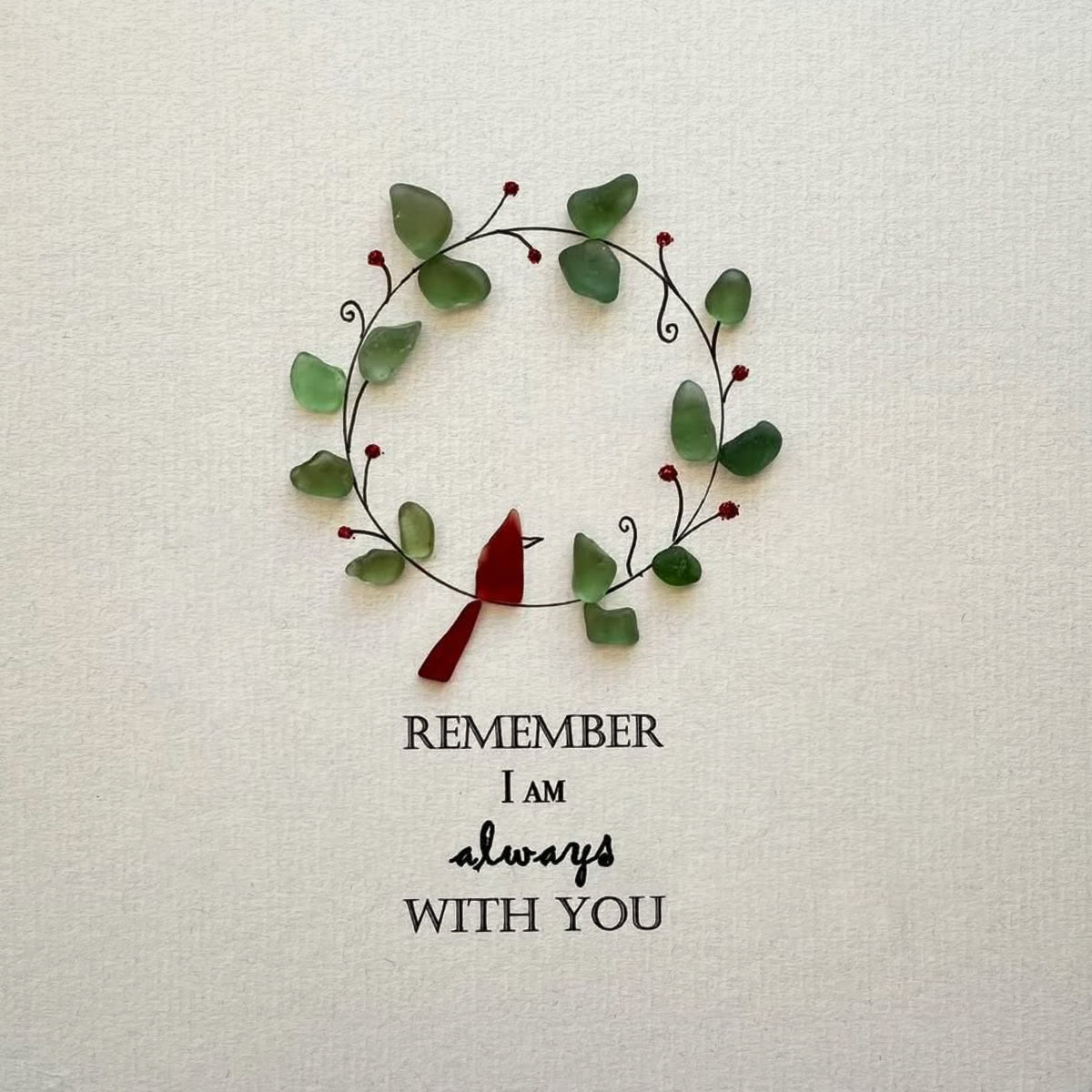 Remember I Am Always With You Bird Sea Glass Framed Art - image 2