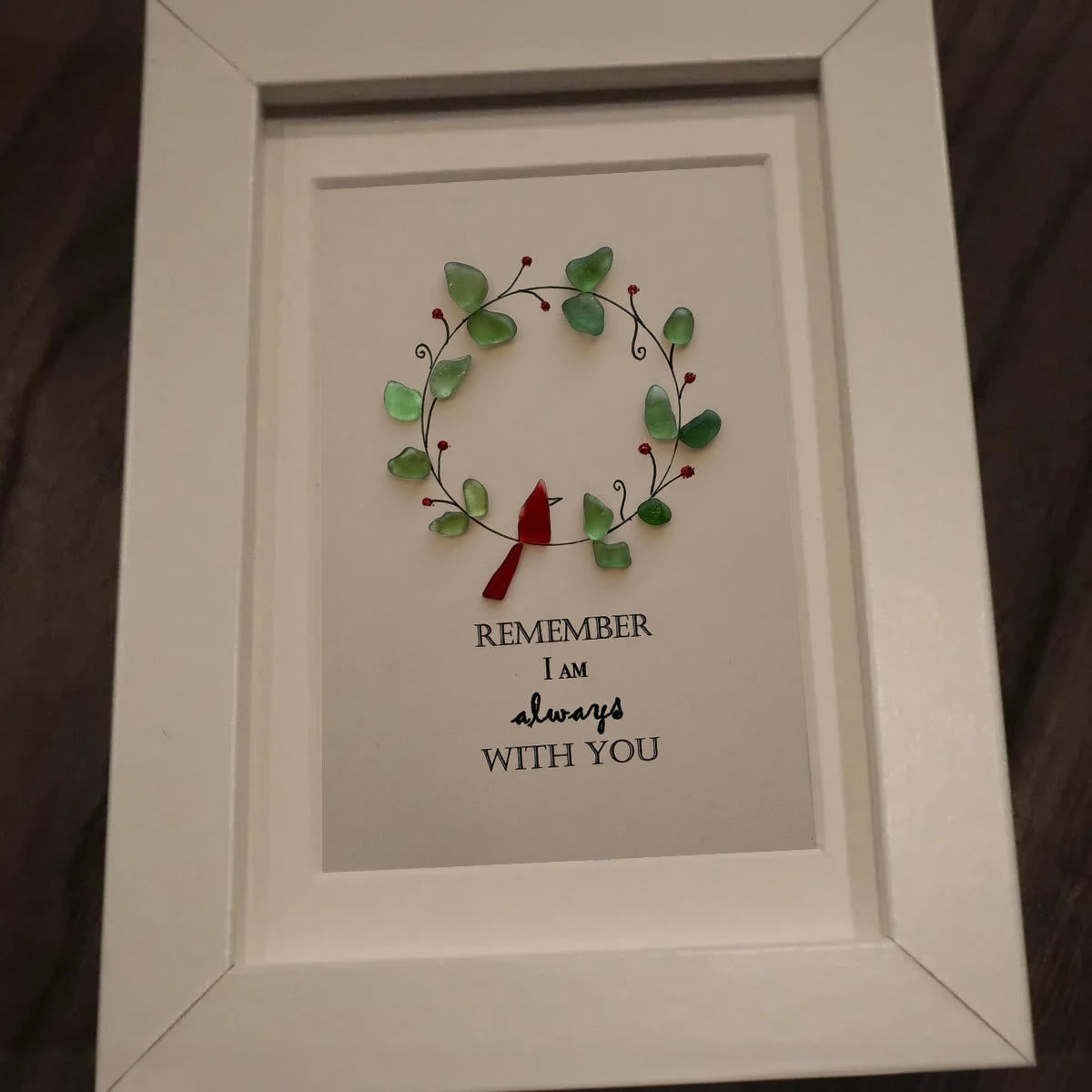 Remember I Am Always With You Bird Sea Glass Framed Art - image 9