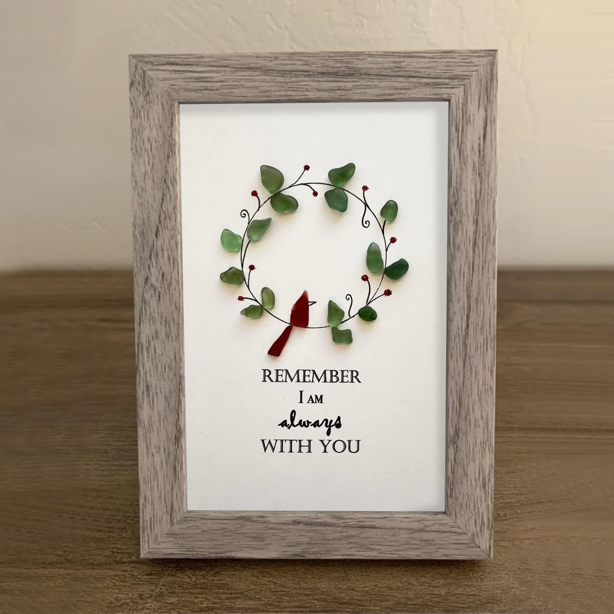 Remember I Am Always With You Bird Sea Glass Framed Art - image 3