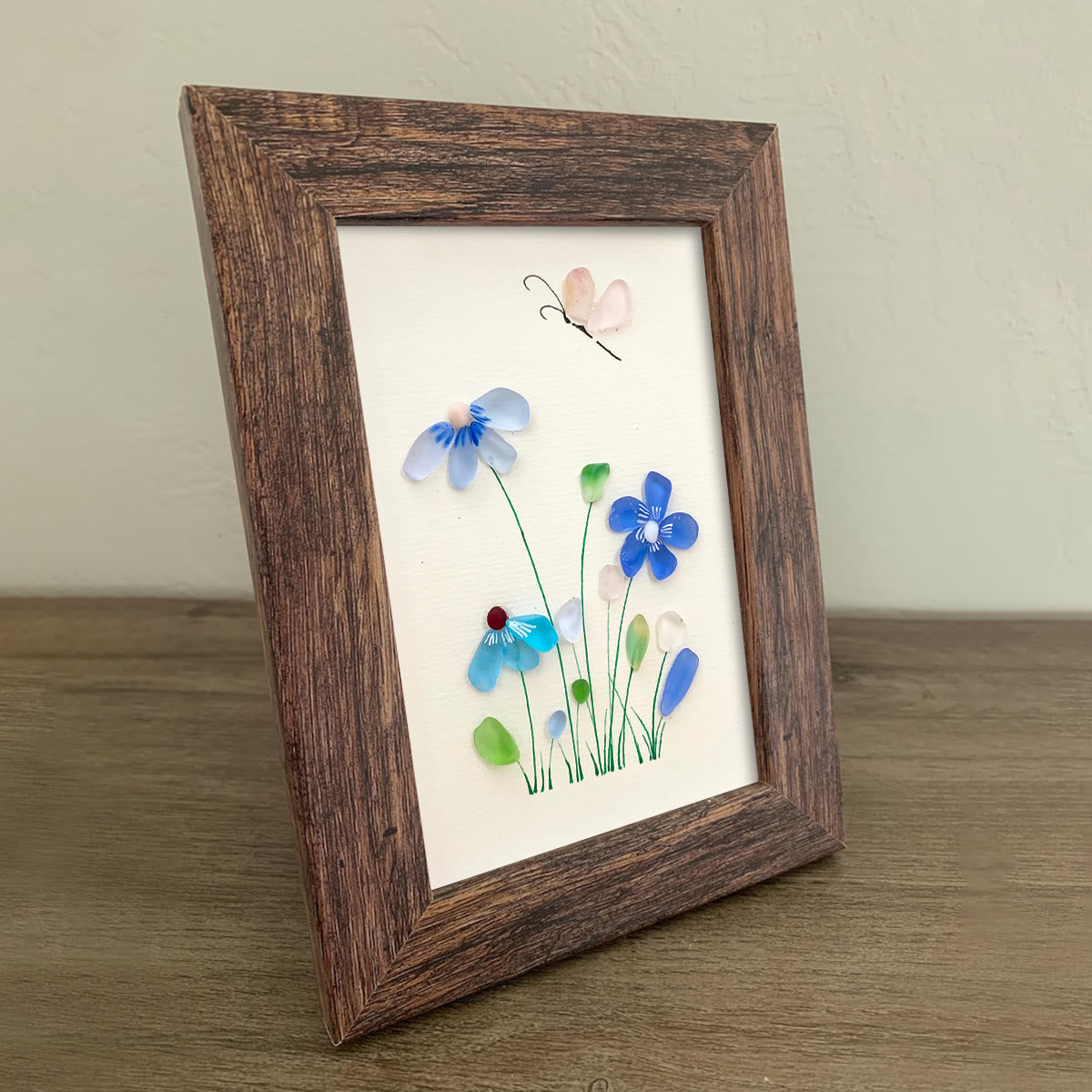 Coastal Wildflower Meadow Sea Glass Framed Art - image 5