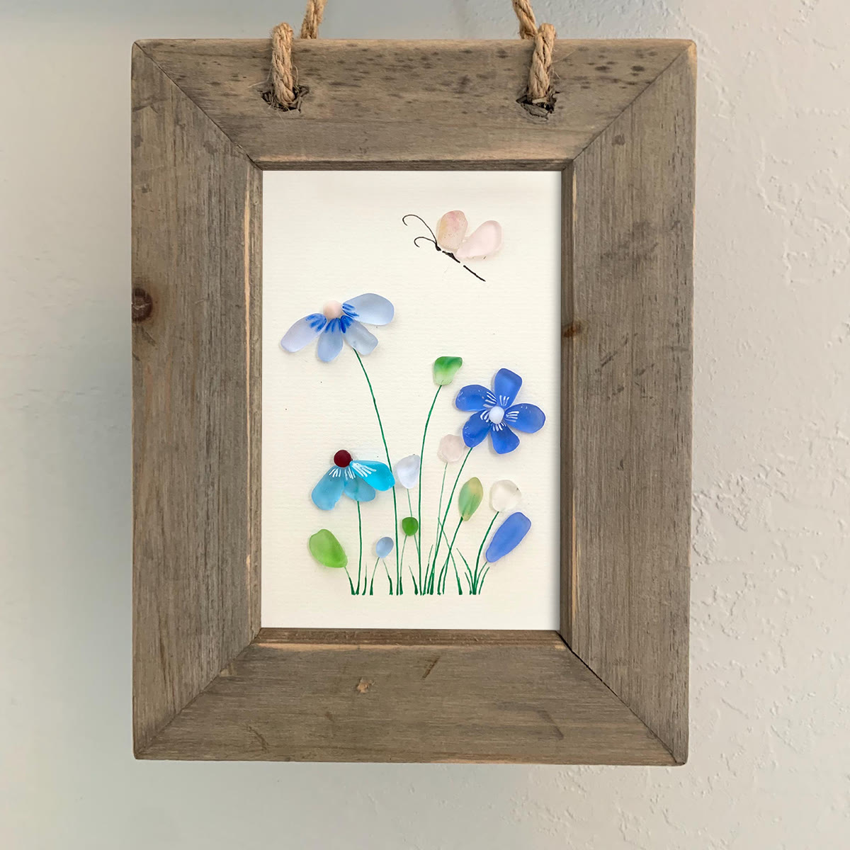 Coastal Wildflower Meadow Sea Glass Framed Art - image 7