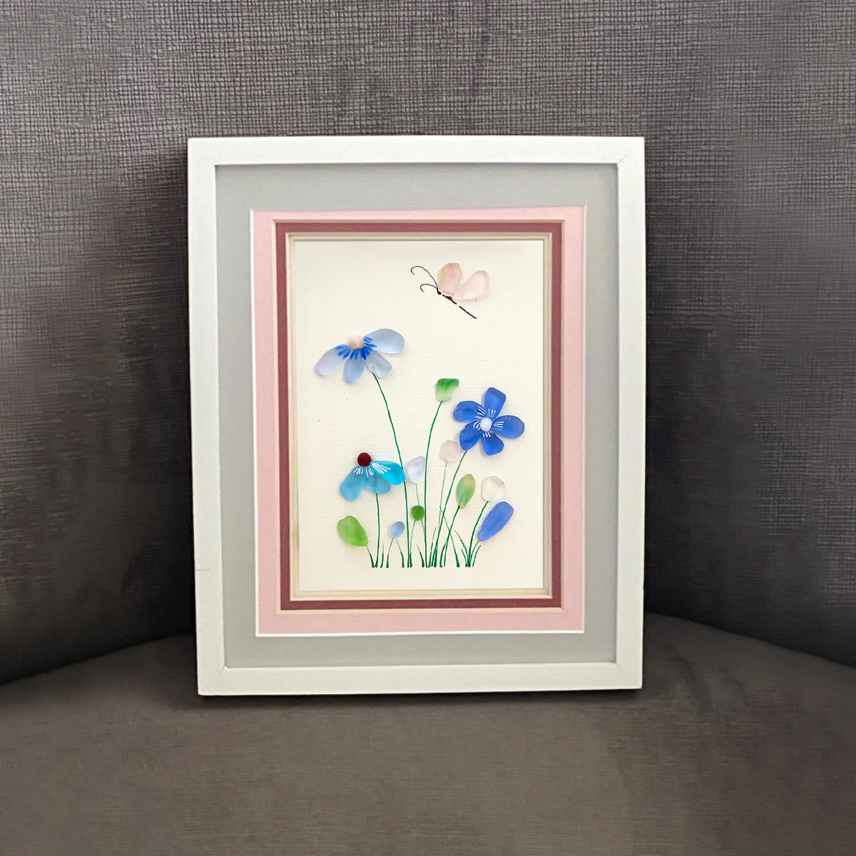 Coastal Wildflower Meadow Sea Glass Framed Art - image 8