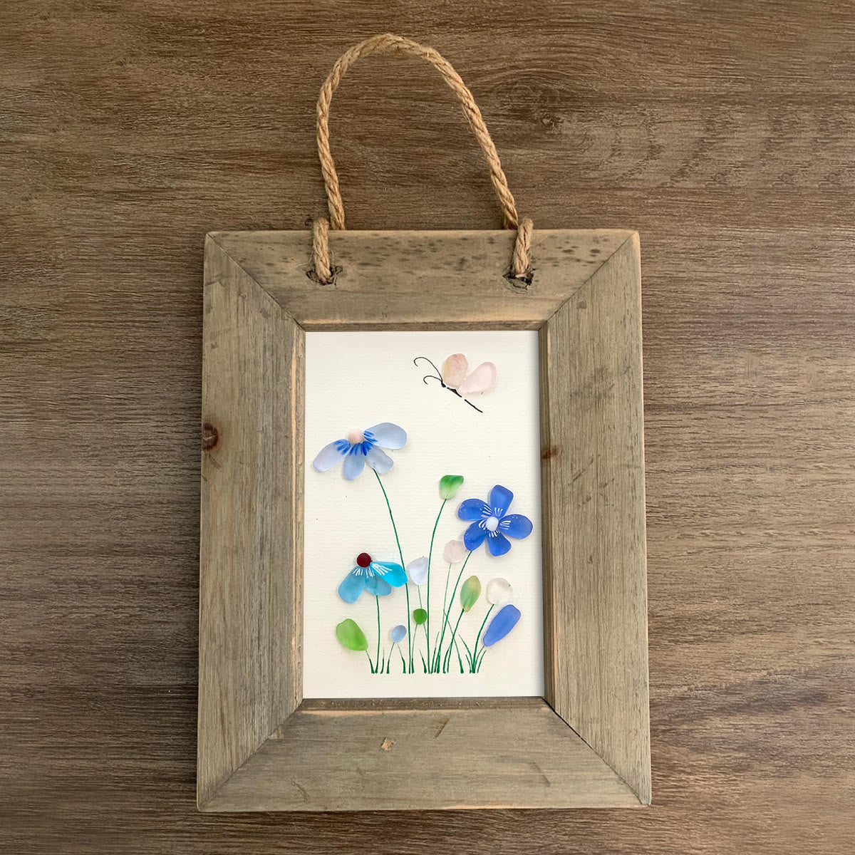 Coastal Wildflower Meadow Sea Glass Framed Art - image 6