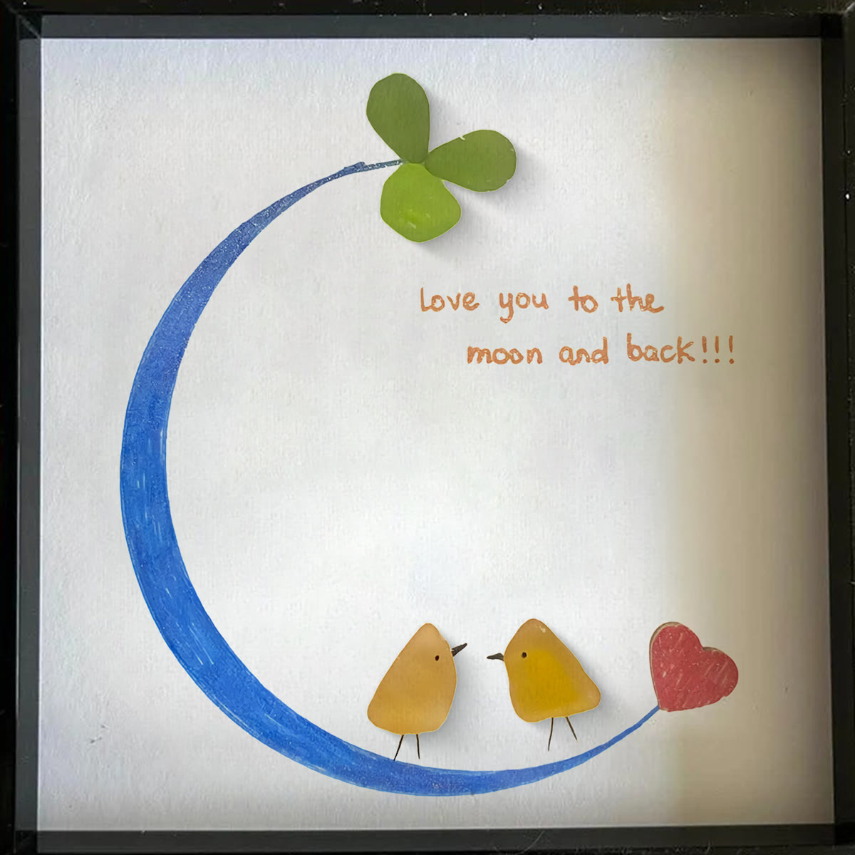 Love You to the Moon and Back Sea Glass Framed Art - image 6