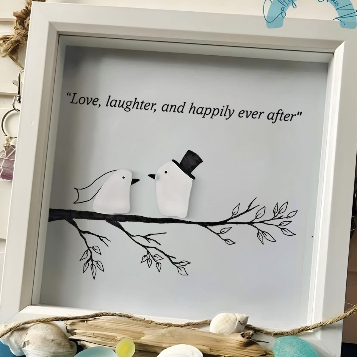 Love, Laughter & Happily Ever After Sea Glass Framed Art - image 7