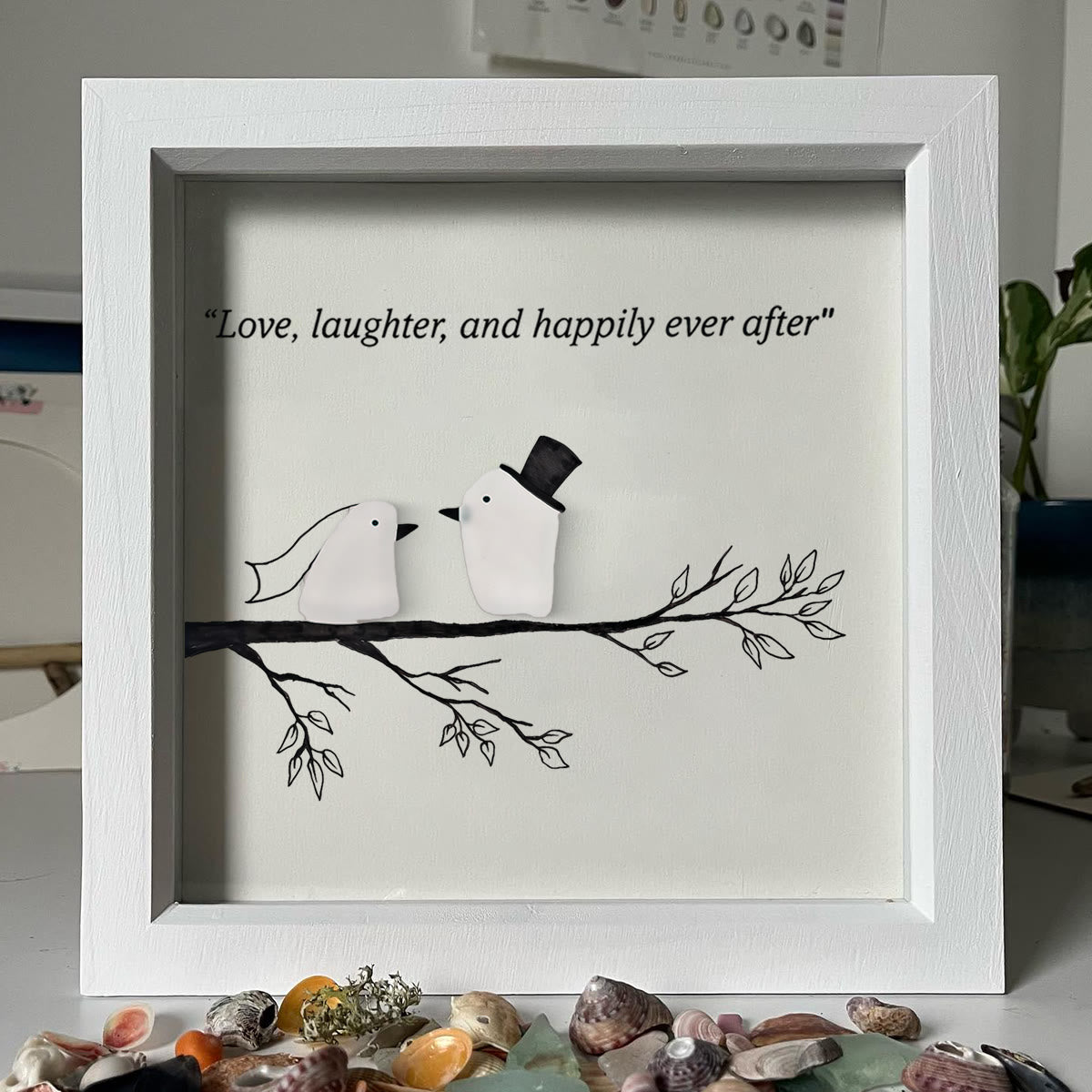 Love, Laughter & Happily Ever After Sea Glass Framed Art - image 8