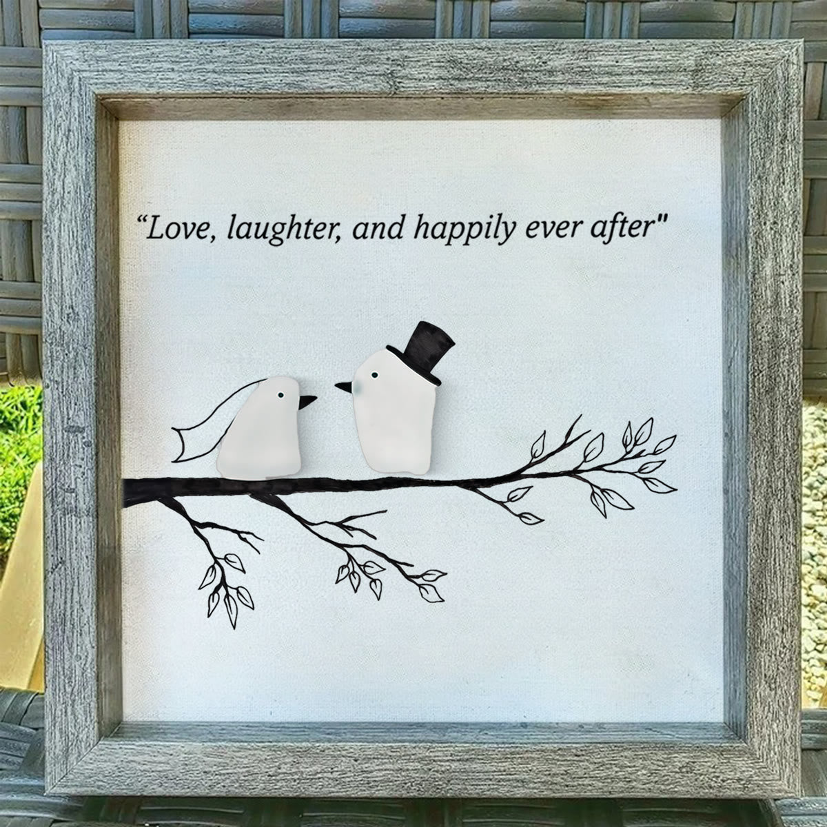 Love, Laughter & Happily Ever After Sea Glass Framed Art - image 4