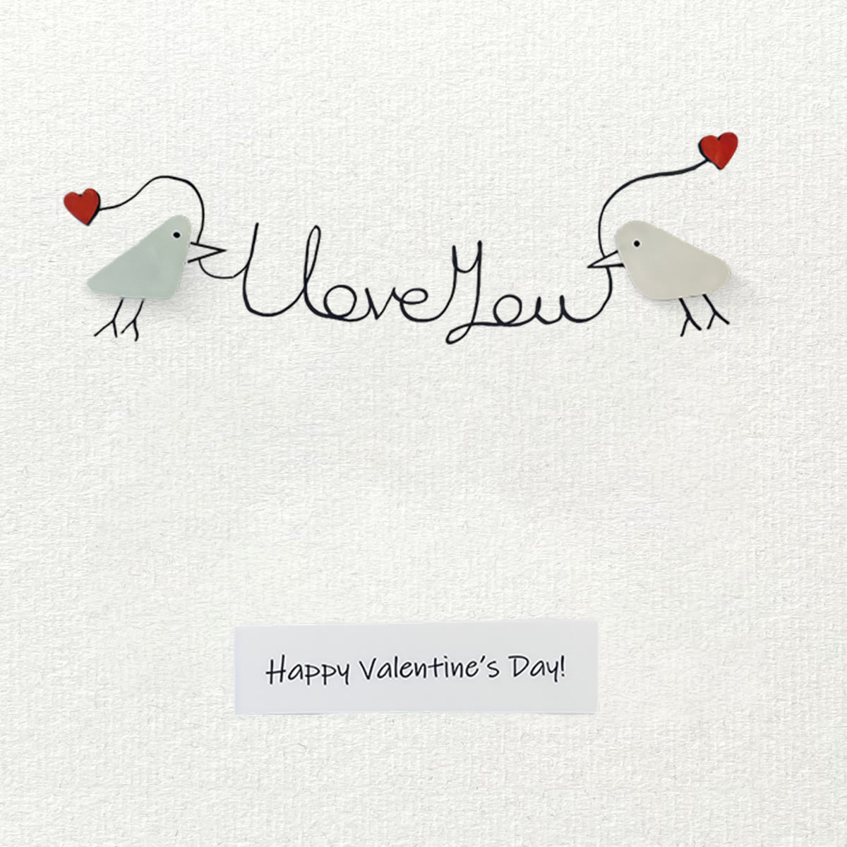 Happy Valentine’s Day I Love You Lovebirds Sea Glass Framed Art - image 8