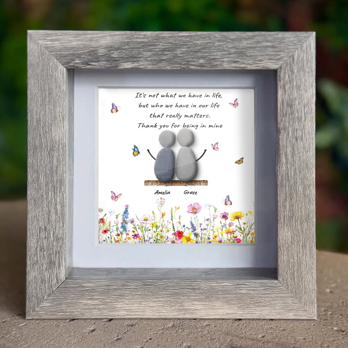 Personalized Name Thank You for Being in Mine Sea Glass Framed Art - image 6