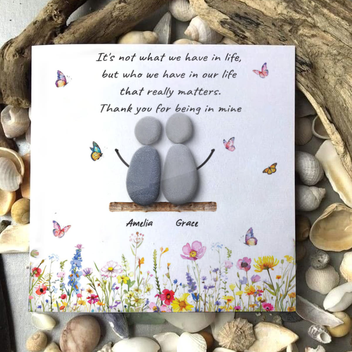 Personalized Name Thank You for Being in Mine Sea Glass Framed Art - image 3