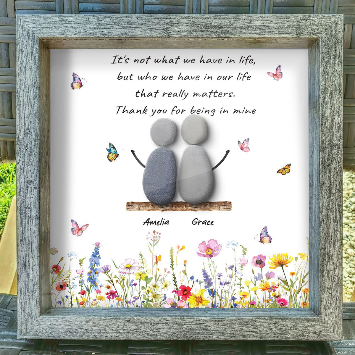 Personalized Name Thank You for Being in Mine Sea Glass Framed Art - image 0