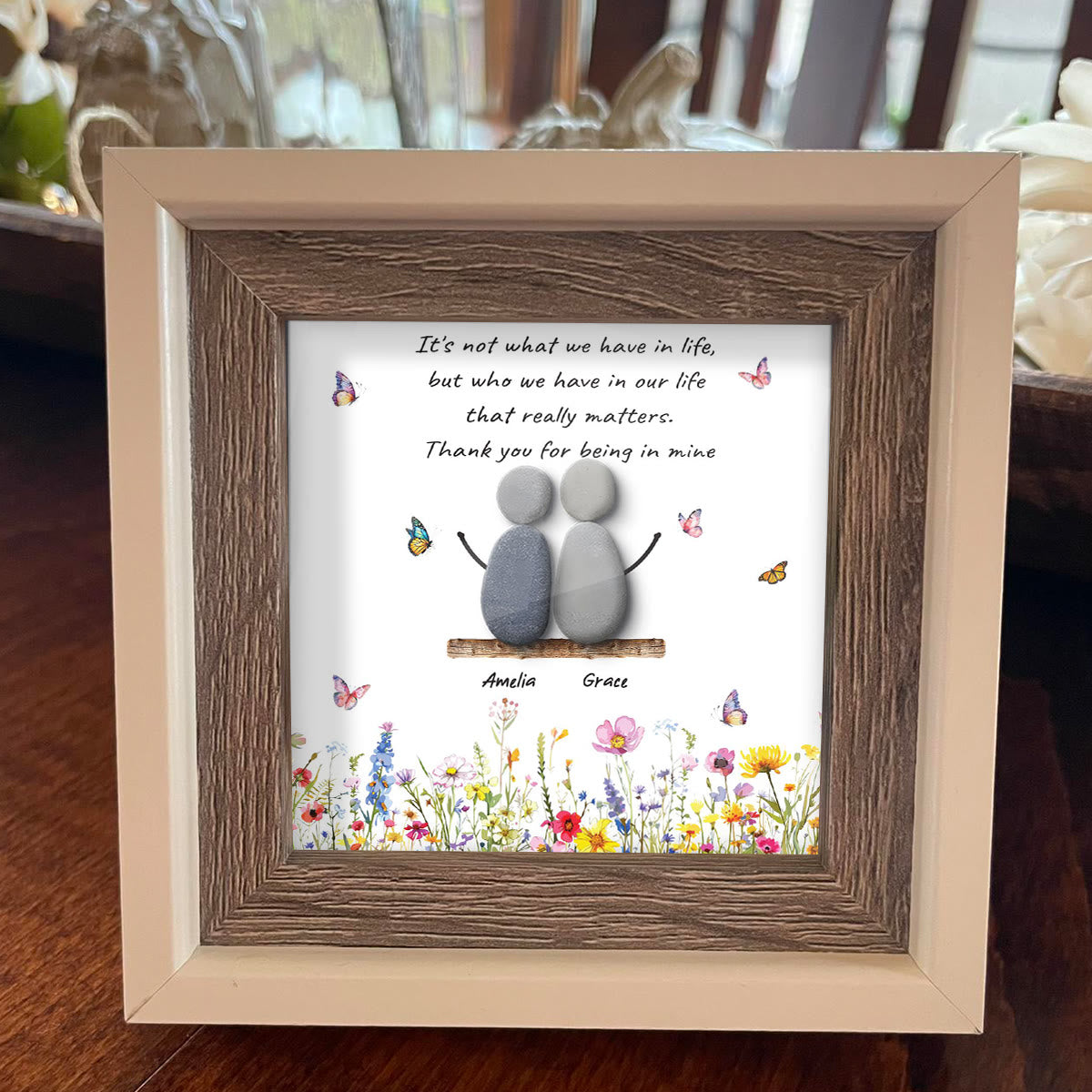 Personalized Name Thank You for Being in Mine Sea Glass Framed Art - image 5