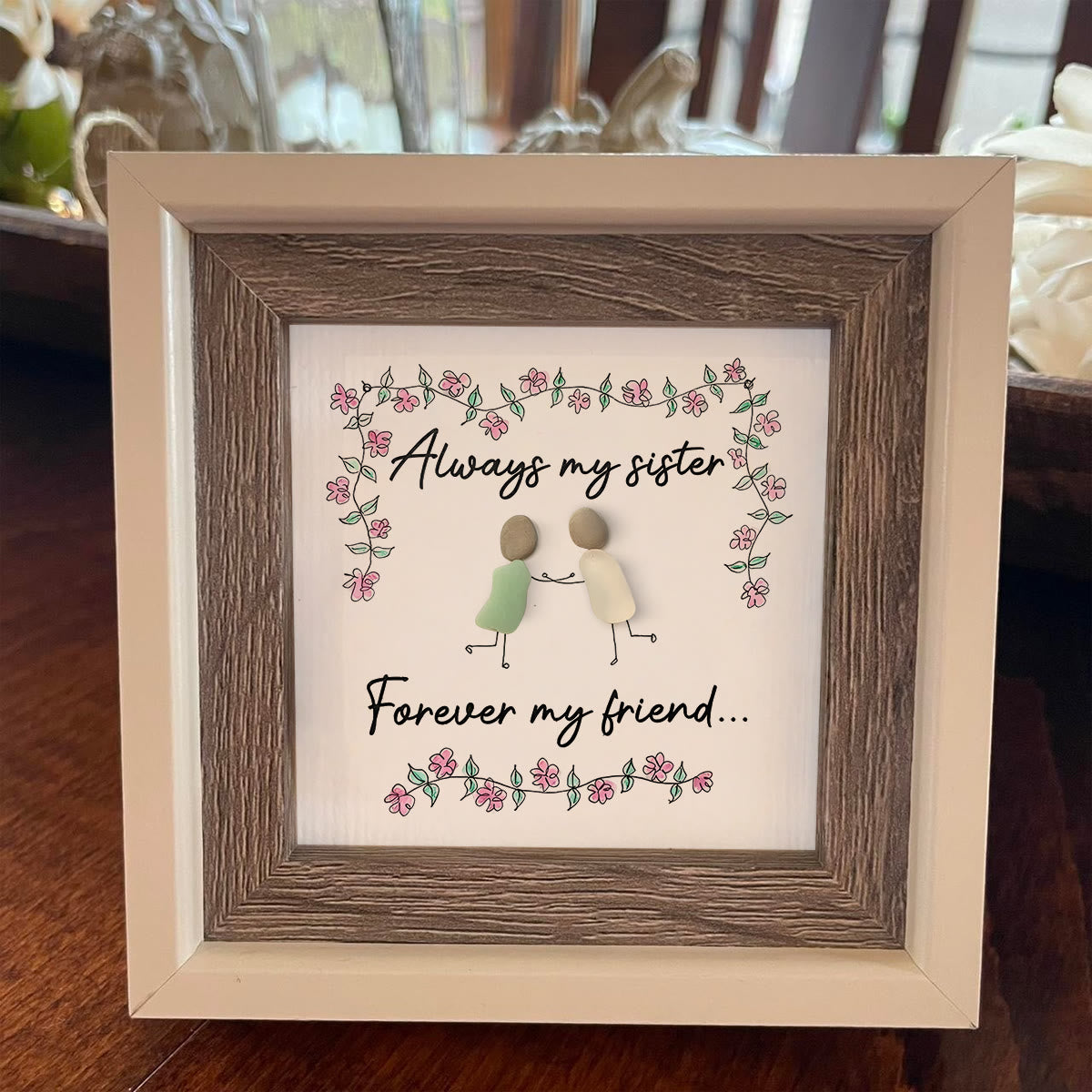 Always My Sister Forever My Friend Sea Glass Framed Art - image 5