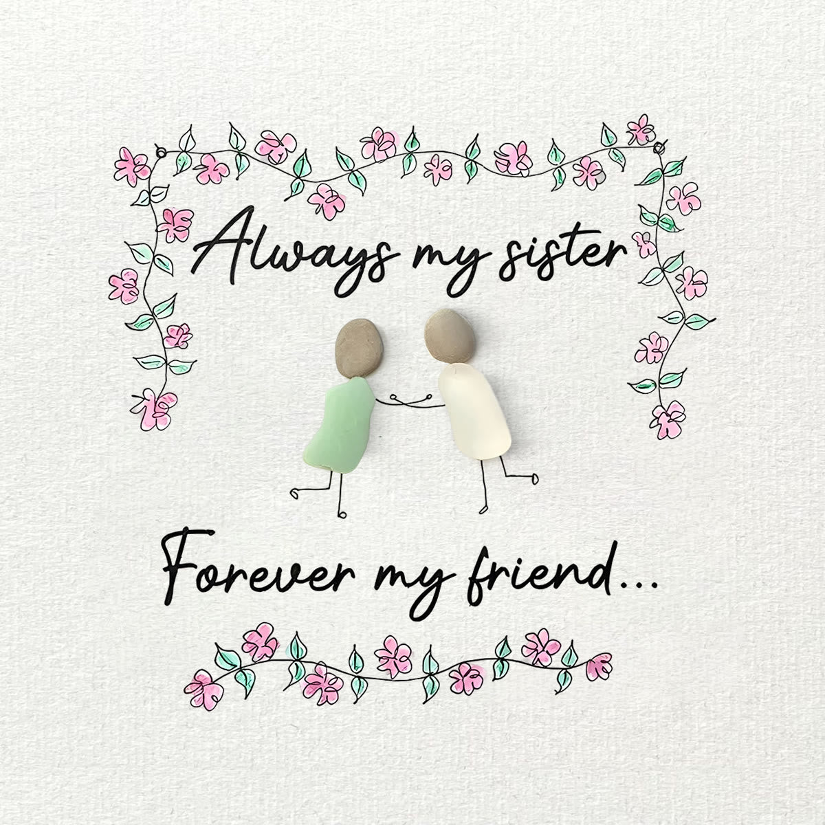 Always My Sister Forever My Friend Sea Glass Framed Art - image 7