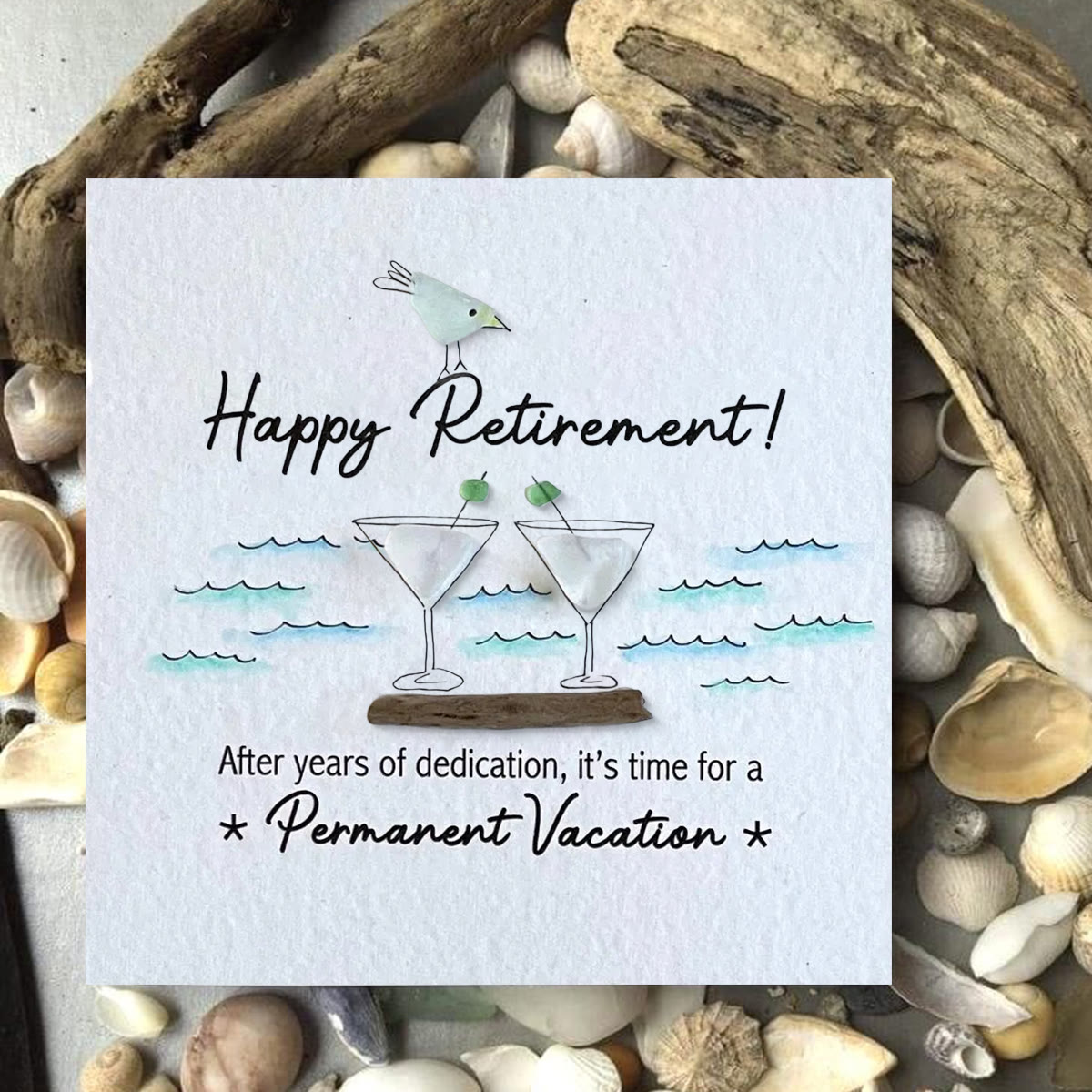 Cheers And Happy Retirement Sea Glass Framed Art - image 6