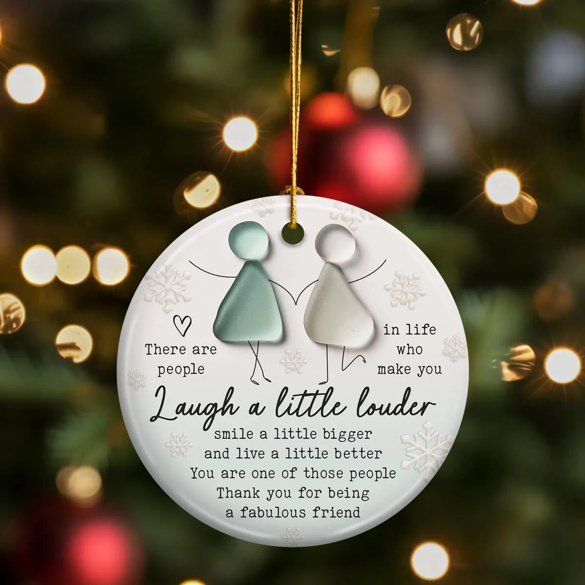 Friendship Gift Fabulous Friend Round-Shaped Sea Glass Hanging Ornament - image 4