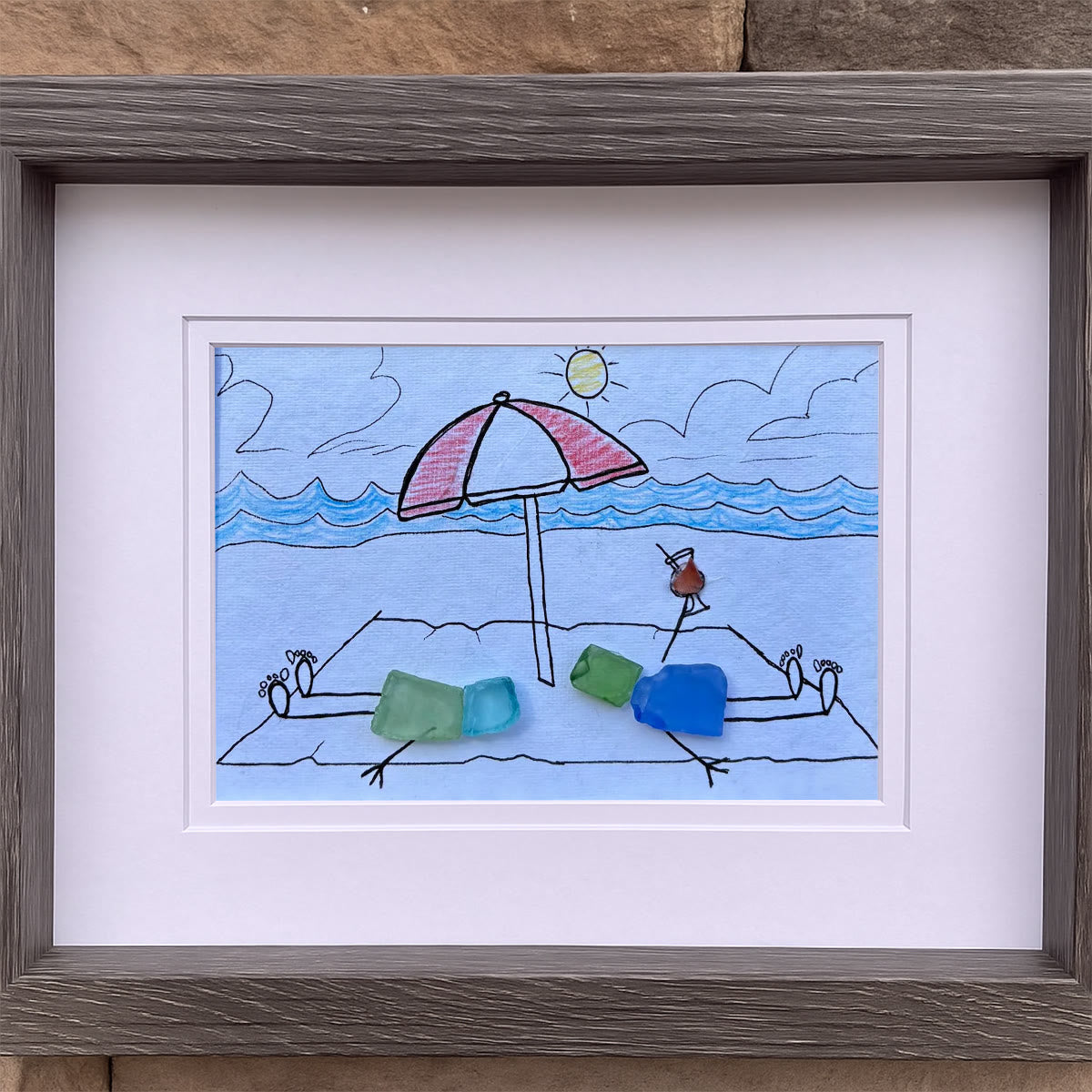 A Beach Day Joy Of Companionship Sea Glass Framed Art - image 8