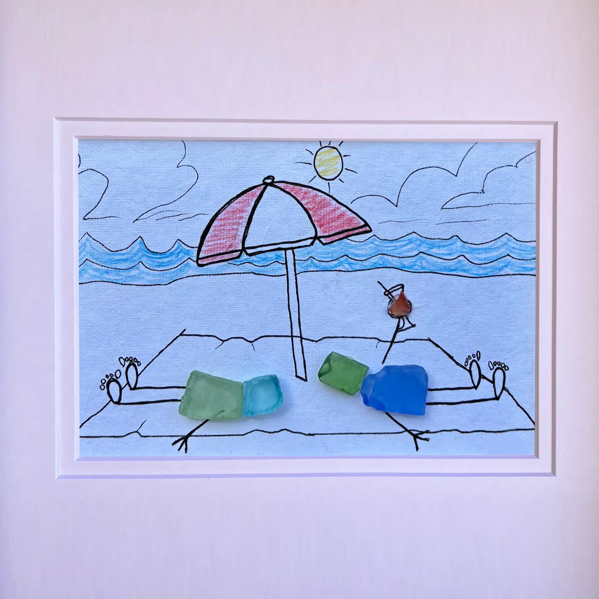 A Beach Day Joy Of Companionship Sea Glass Framed Art - image 3