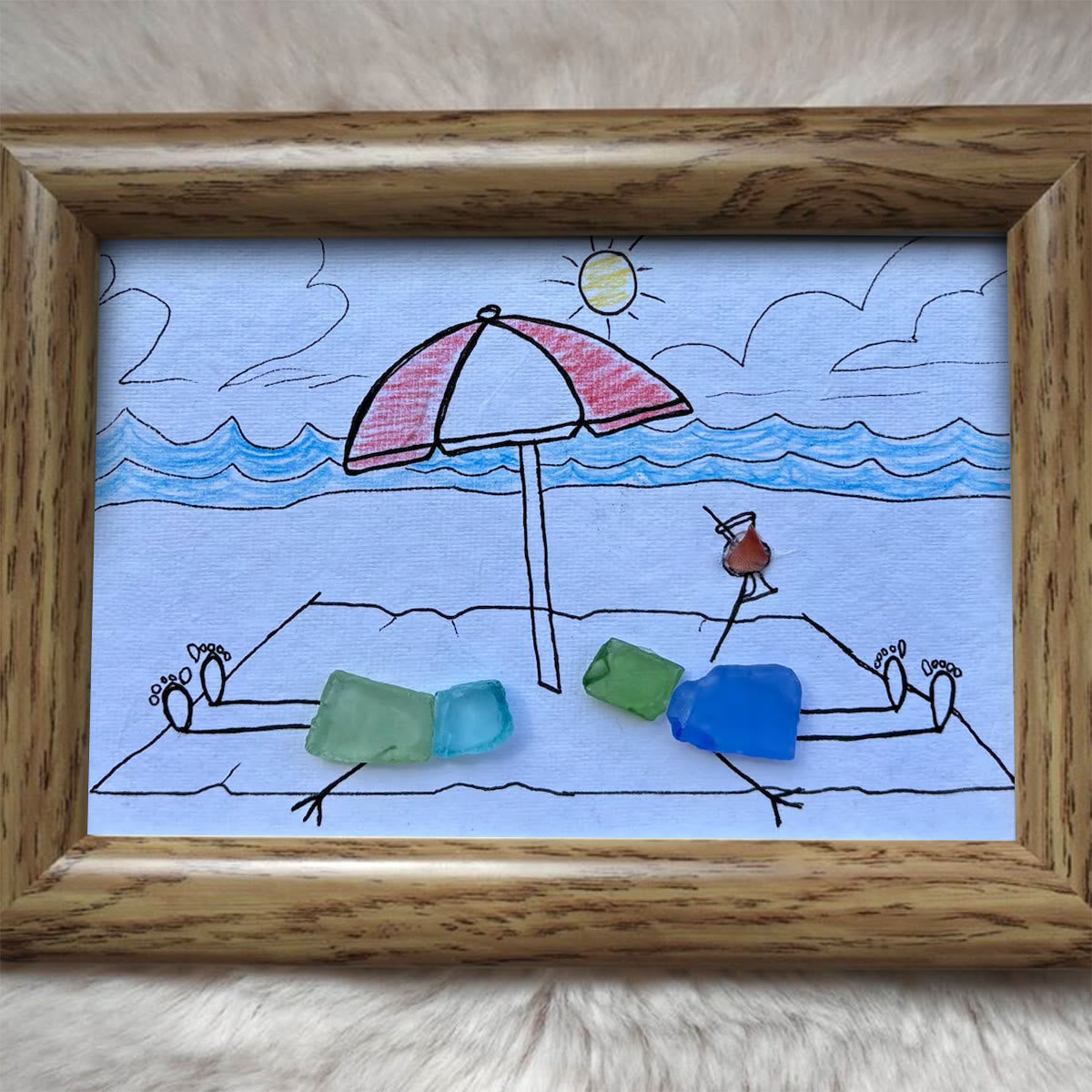 A Beach Day Joy Of Companionship Sea Glass Framed Art - image 7