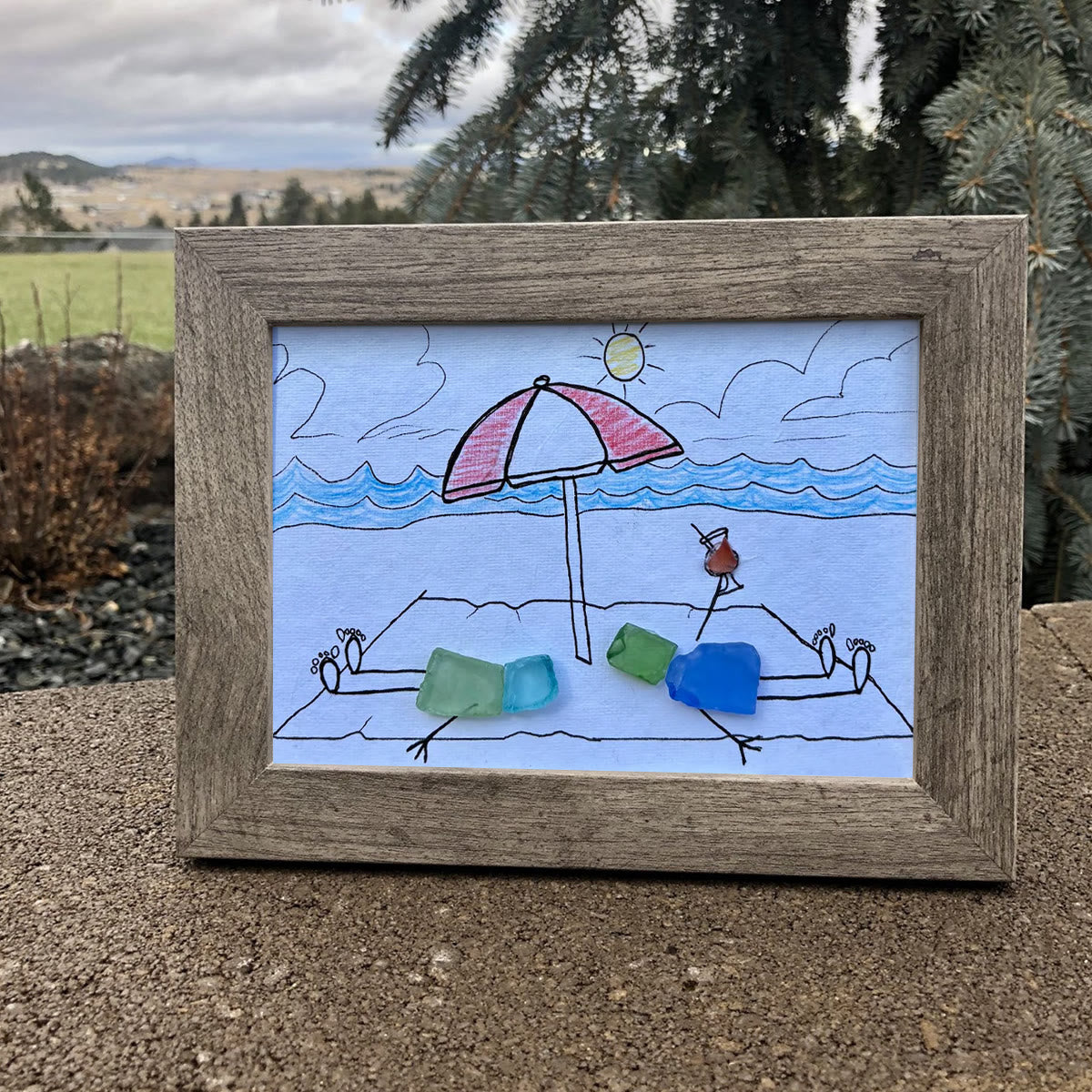 A Beach Day Joy Of Companionship Sea Glass Framed Art - image 5