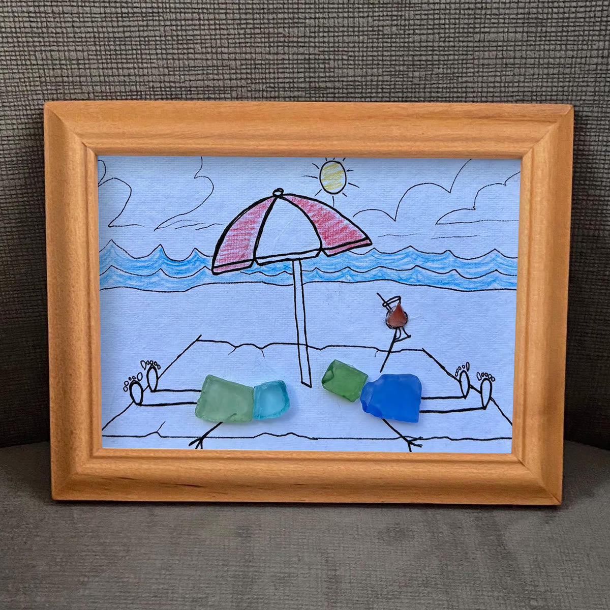 A Beach Day Joy Of Companionship Sea Glass Framed Art - image 6