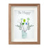 Be Happy Flower Bouquet Sea Glass Framed Art - Walnut Brown - 6" X 8" - image 9