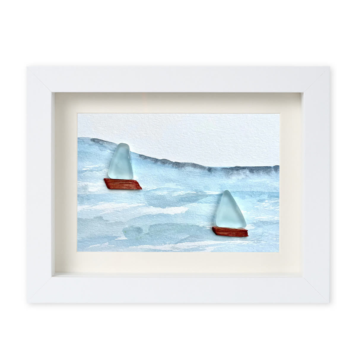 Sea Breeze Sailboats Sea Glass Framed Art - image 18