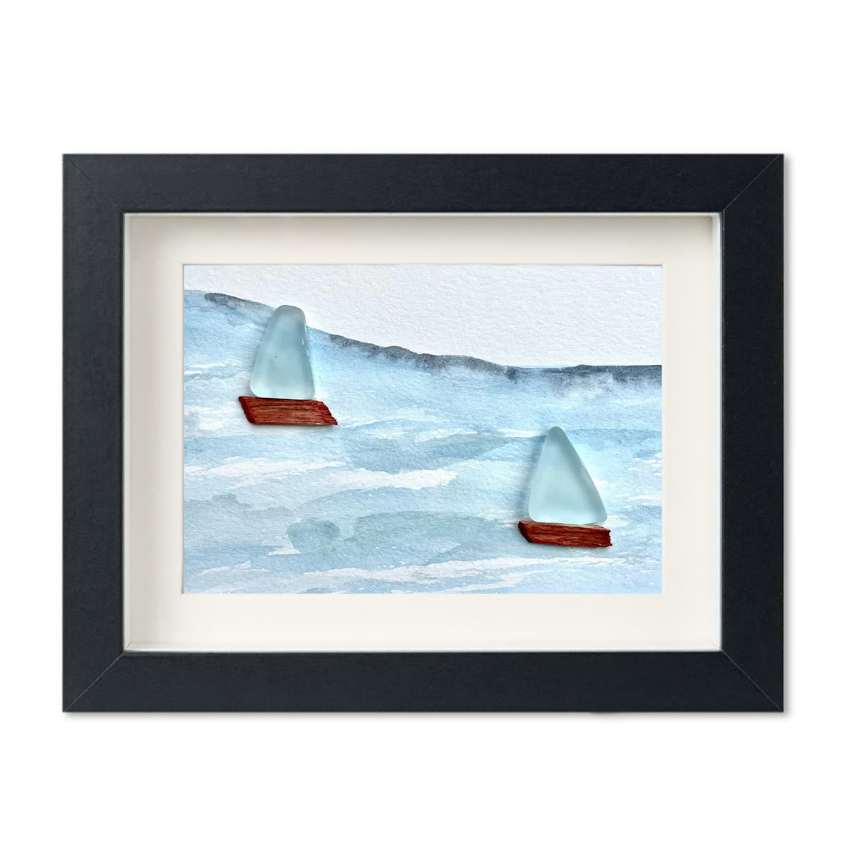 Sea Breeze Sailboats Sea Glass Framed Art - image 17
