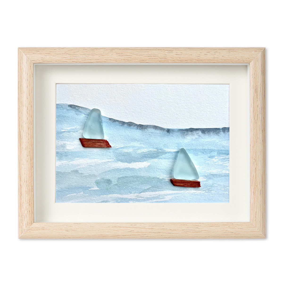 Sea Breeze Sailboats Sea Glass Framed Art - image 15
