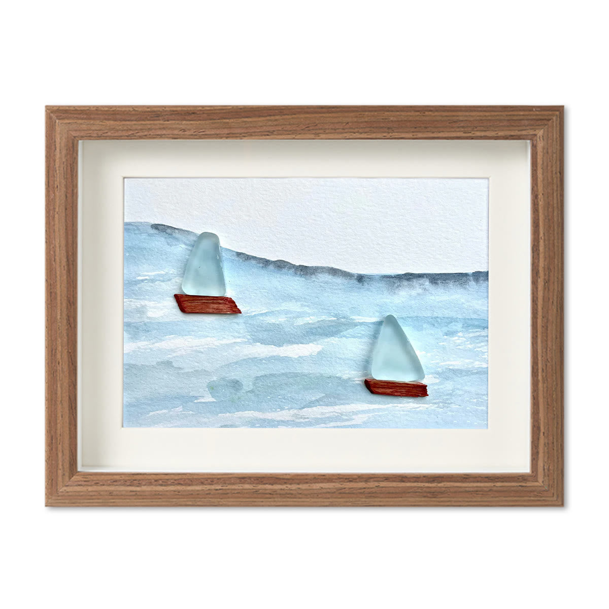 Sea Breeze Sailboats Sea Glass Framed Art - image 16