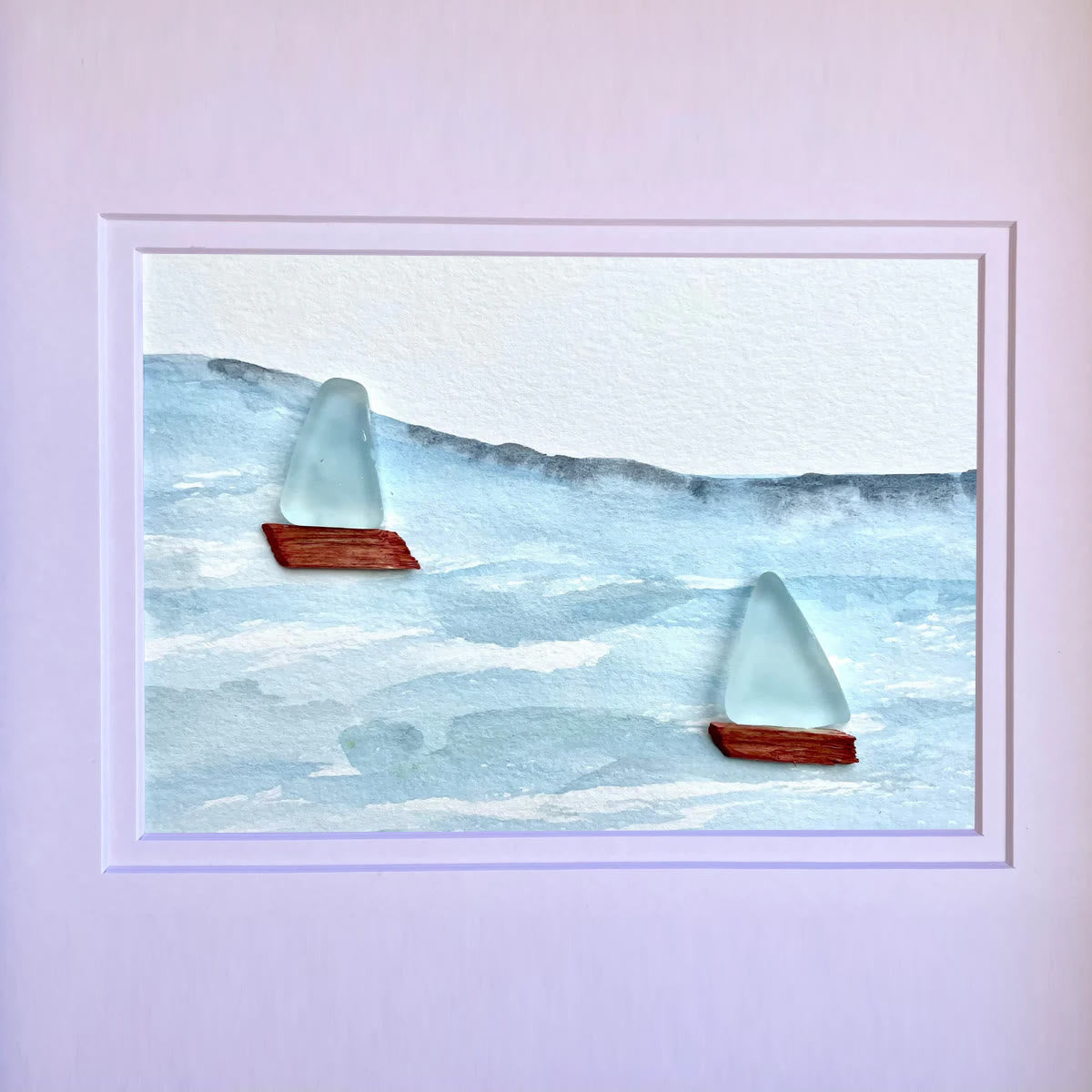 Sea Breeze Sailboats Sea Glass Framed Art - image 7
