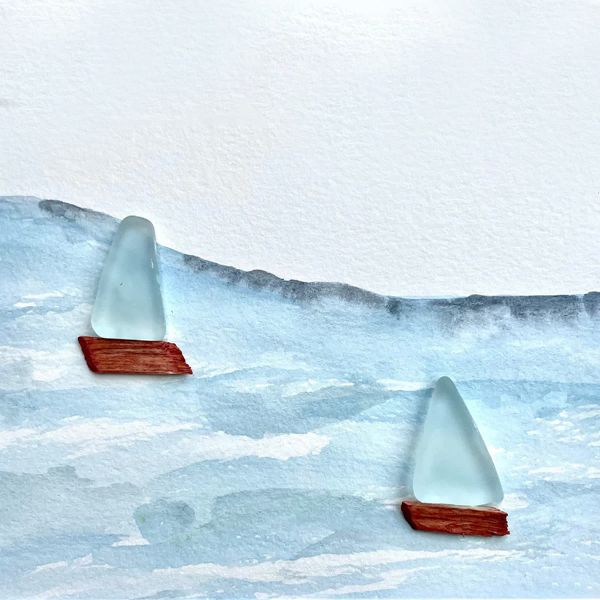 Sea Breeze Sailboats Sea Glass Framed Art - image 9